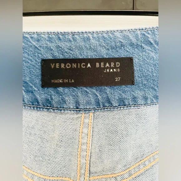 Veronica Beard: Taylor Relaxed Wide Leg High Rise blue Jeans Sz 27, 100% Cotton - Picture 11 of 16